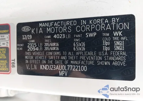 2020 Kia Soul S from USA, damaged, VIN KNDJ23AU0L7722100